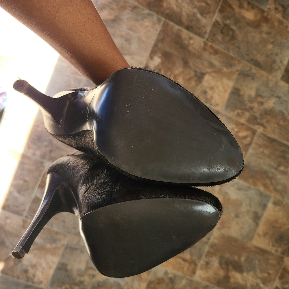 Ninewest Over the knee boot/ pony fur